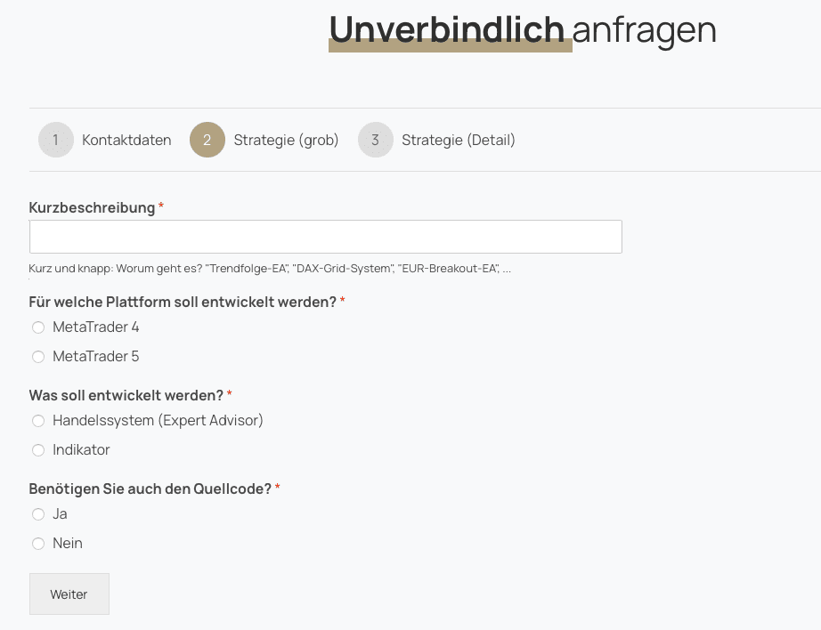 Auftrag MQL-Programmierung